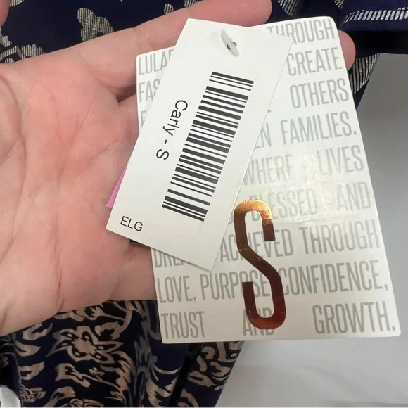 LuLaRoe Elegant Collection Carly high low dress blue with silver floral size S - Picture 4 of 6